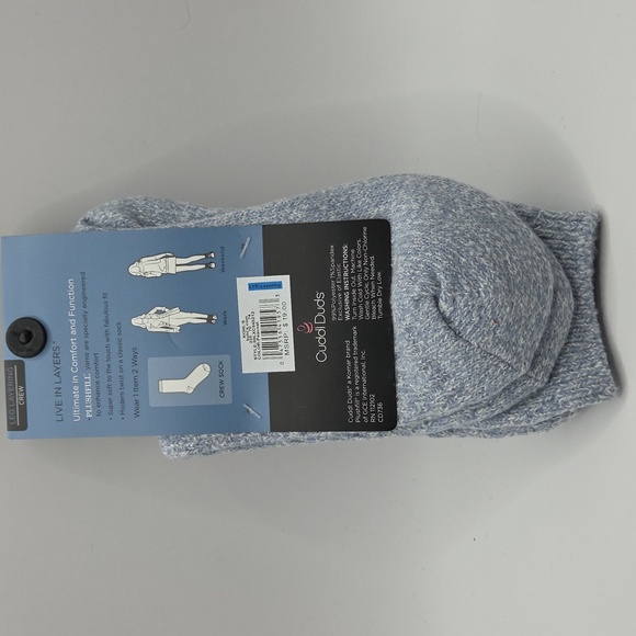 Cuddl Duds Plushfill 360 Women's Snowflake Pattern Crew Socks Size 4-10 - Picture 2 of 3